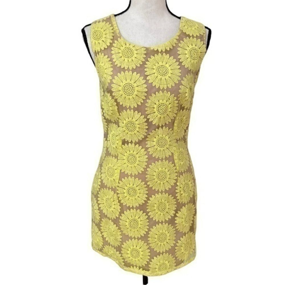 Altar’d state floral yellow mini dress size S.